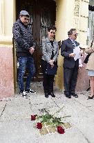 Daniel Meron, Jill Meron, Petr Papousek, Stolpersteine (stumbling blocks) of Lindenbaum family members