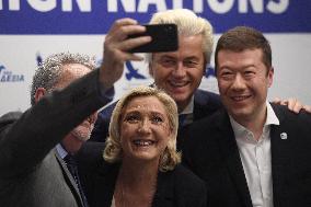 Gerolf Annemans, Marine Le Pen, Tomio Okamura, Geert Wilders