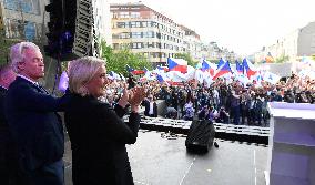 Marine Le Pen, Geert Wilders, demonstration against dictate of European Union, staged by SPD