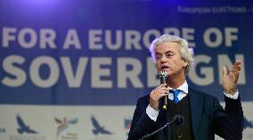 Geert Wilders, demonstration against dictate of European Union, staged by SPD