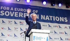 Geert Wilders, demonstration against dictate of European Union, staged by SPD