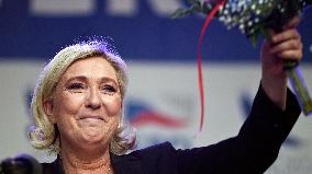 Marine Le Pen, demonstration against dictate of European Union, staged by SPD