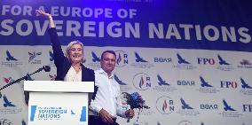 Marine Le Pen, demonstration against dictate of European Union, staged by SPD