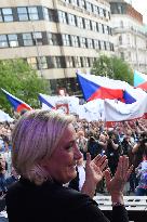 Marine Le Pen, demonstration against dictate of European Union, staged by SPD