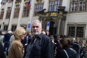 Pavel Opocensky, demonstration against Culture Ministry' personnel steps in Prague