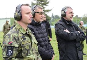 Andrej Babis, Lubomir Metnar, Tomas Skacel, presentation of the 601st special force group, Hamry training base