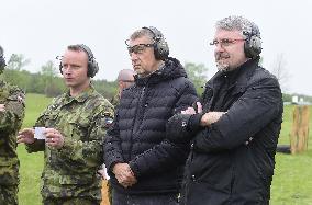 Andrej Babis, Lubomir Metnar, Tomas Skacel, presentation of the 601st special force group, Hamry training base