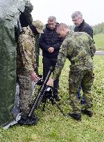 Andrej Babis, Lubomir Metnar, Tomas Skacel, presentation of the 601st special force group, Hamry training base