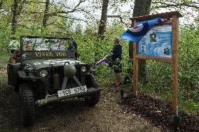 commemorative plaque of Colonel Lieutenant Vaclav Martinek, Jeep Willys MB