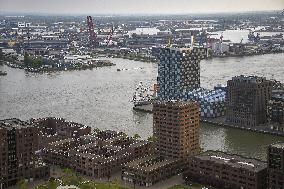 Rotterdam, view, observation tower Euromast, harbour