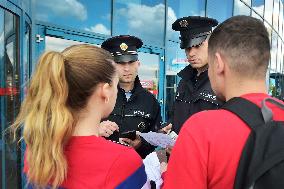 Mixed police patrols, Czech, Slovak, Polish, Bulgarian, Romanian officers