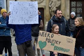 Parents for climate justice protest, march