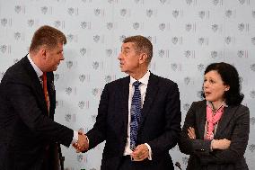 Tomas Petricek, Andrej Babis, Vera Jourova