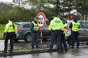 A Czech police exercise, border controls