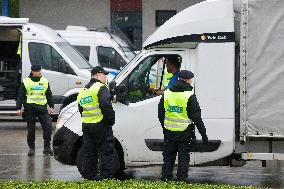 A Czech police exercise, border controls