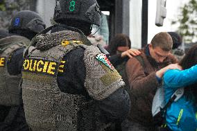 A Czech police exercise, border controls