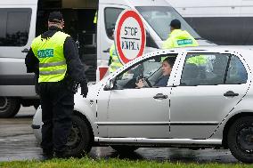 A Czech police exercise, border controls