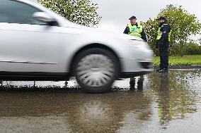 A Czech police exercise, border controls