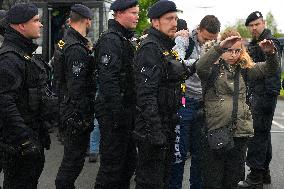 A Czech police exercise, border controls