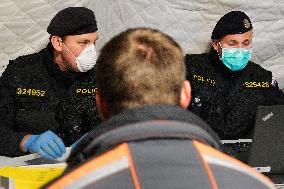 A Czech police exercise, border controls