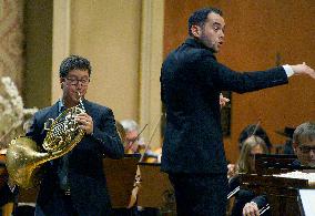 Alexandre Collard, horn player, Ben Glassberg, conductor, Prague Spring Festival