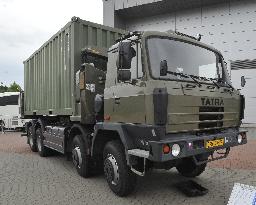 Tatra 815 Steelbro KL300 container carrier, international trade fair of defence and security technology IDET