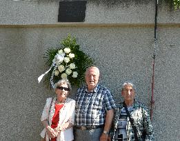 survivors of the obliteration of the Lidice village in 1942, Marie Supikova, Pavel Horesovsky, Libuse Souckova