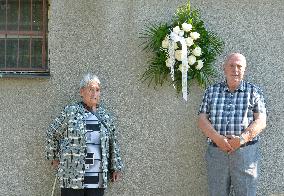 survivors of the obliteration of the Lidice village in 1942, Pavel Horesovsky, Libuse Souckova