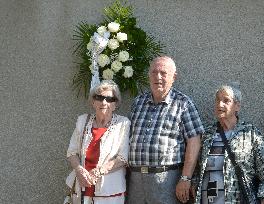 survivors of the obliteration of the Lidice village in 1942, Marie Supikova, Pavel Horesovsky, Libuse Souckova