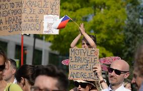 Czech expatriates in Belgium protest to support Czech demonstrations against PM Andrej Babis