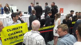 Greenpeace environmental activists broke into annual general meeting of CEZ Group, police