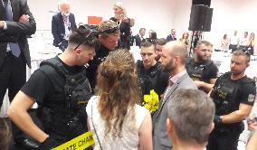 Greenpeace environmental activists broke into annual general meeting of CEZ Group, police