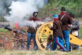 historical reenactment of the Battle of Koniggratz from 1866