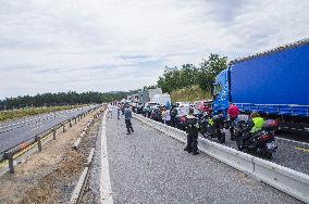 Czech Republic, D1 motorway, highway, traffic jam, congestion, motorcade, modernization, reconstruction, construction, empty building site