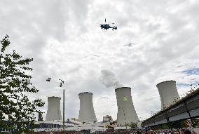 activists protest against the prolonged operation of the Chvaletice coal-powered plant