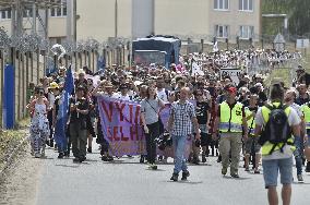 activists protest against the prolonged operation of the Chvaletice coal-powered plant