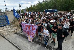 activists protest against the prolonged operation of the Chvaletice coal-powered plant