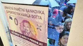 commemorative euro banknotes featuring legendary Czech singer Karel Gott's portrait were sold out