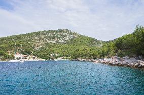 Illustrative photo, recreation, holidays, Island Otok Hvar, bay, sailing yacht