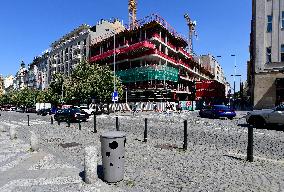 The Flow Building, construction site, container-type modular cabin METROSTAV