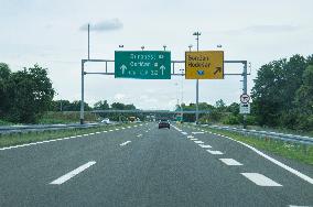 A4 motorway, highway, Gorican/Letenye border crossing Croatia - Hungary, HR-HUN