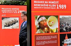 Exhibition on massacre suppressing student demonstration at Beijing's Tiananmen Square in 1989, Prague, Czech Republic