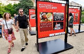 Exhibition on massacre suppressing student demonstration at Beijing's Tiananmen Square in 1989, Prague, Czech Republic