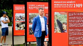 Exhibition on massacre suppressing student demonstration at Beijing's Tiananmen Square in 1989, Prague, Czech Republic