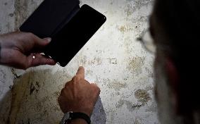 Hebrew inscription on wall of Kurovice castle