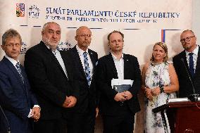 Milos Vystrcil, Petr Silar, Petr Holecek, Vaclav Laska, Zdenka Hamousova, Petr Vicha, senators, Senate