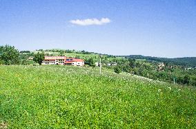 Zitkova Moravian Kopanice countryside, landscape, meadows, Kopanice Hotel