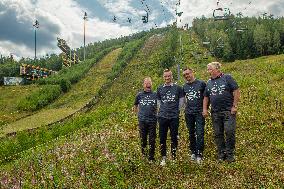 Pavel Ploc, Jakub Janda, Adam Malysz, Dalibor Motejlek, Harrachov ski jumps, jumping hills