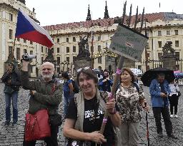 Demonstration against political oppression in the Czech Republic, Prague Castle