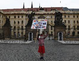 Demonstration against political oppression in the Czech Republic, Prague Castle